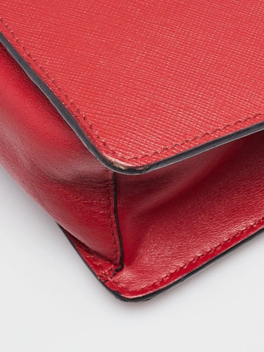 Prada Fuoco Saffiano and Soft Lux Leather Envelope Chain Bag - Picture 5 of 9